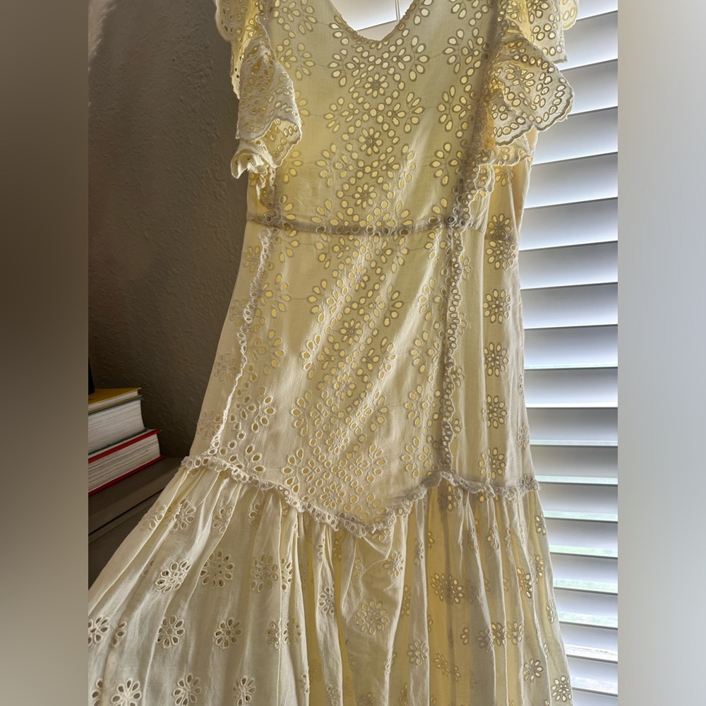 LoveShackFancy Yellow Eyelet Maxi Dress - Picture 2 of 6